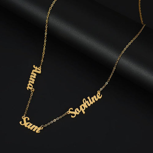 Mother's Day Multiple Names Custom Cut Necklace