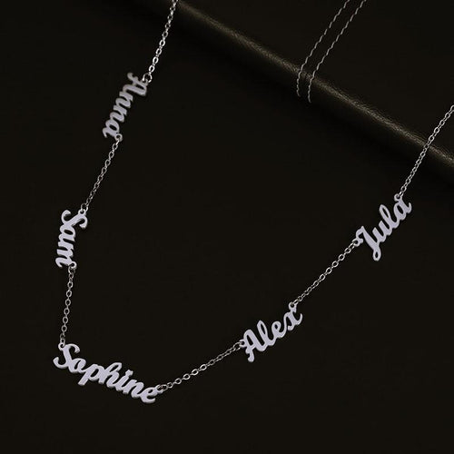 Mother's Day Multiple Names Custom Cut Necklace