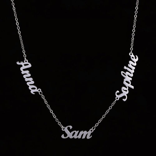 Mother's Day Multiple Names Custom Cut Necklace